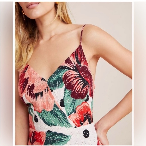 Farm Rio Riviera Eyelet Maxi Dress Size 6 - Picture 3 of 8